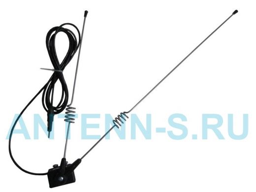 "FIX-115P" CHROM автомобильная  желобковая антенна для автомагнитолы, диапазон FM, УКВ,серые пружины