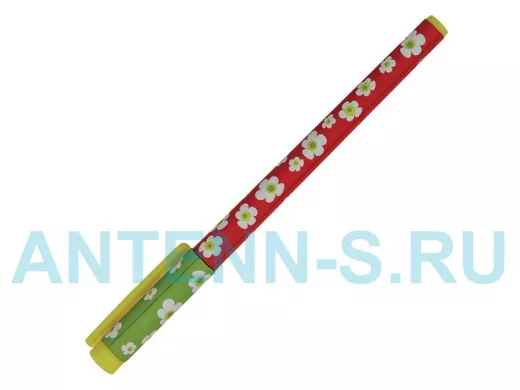 Ручка шариковая "BR-100530" "FunWrite", СИНЯЯ, "Ромашки", узел 0,5 мм, линия письма 0,3 мм