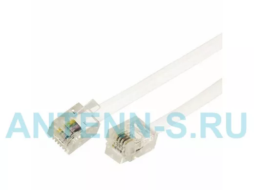 Телефонный удлинитель евро 20м  белый FD-6113 REXANT