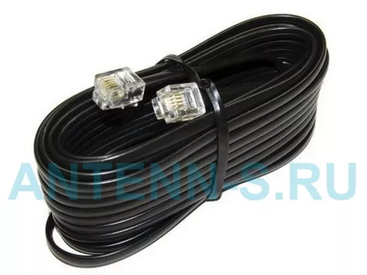 Телефонный удлинитель евро 20м  чёрный FD-6113 REXANT