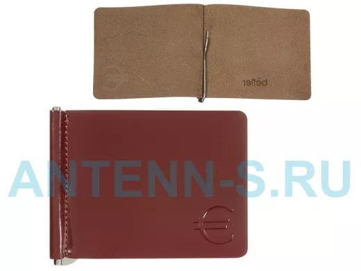 Зажим для купюр BEFLER "Classic", натуральная кожа, тисненение, 105х86 мм, коньяк, Z.7.-1