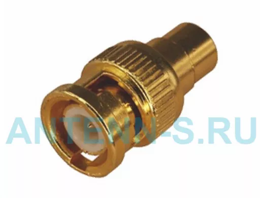 Переходник BNC-штекер / RCA (тюльпан)-гнездо  GOLD (01-022-G)  REXANT