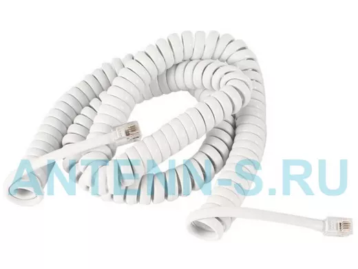 Телефонный кабель витой  7,5м  белый в пакете SC-814HC  7,62М