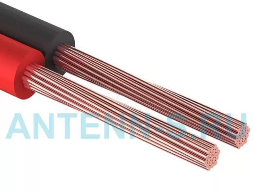 Акустический кабель красно-черный 2х1,0мм.кв. ШВПМ 2х1,0  CCA PROCONNECT  (цена за 1метр)