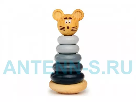 Пирамидка "Мышонок"  игрушки из дерева