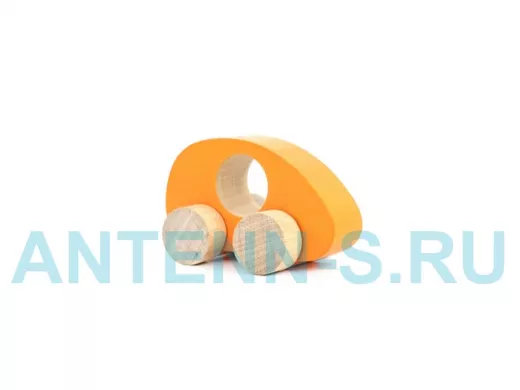 Фигурка деревянная "Каталка" "Машинка Томик" "Оранжевая " (1 штука)  игрушки из дерева