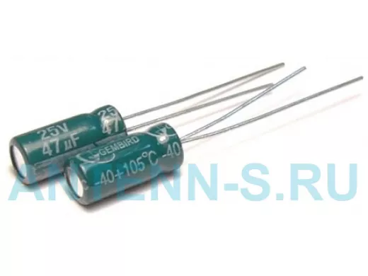 Конденсатор электролитический     47 mF x 25V  (5x11) 105 RD,  Samwha'