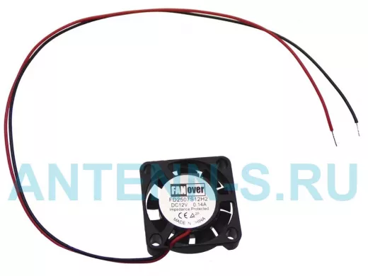 Вентилятор  +12В;   25х25х7мм;  0,14А "FD2507S12H"  (втулка скольжения, 10000об/мин)