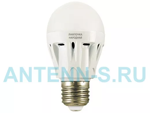 Светодиодная лампа A60 Е27  5W 6000K  Народная  НЛ-LED TDM  220В аналог 40Вт.