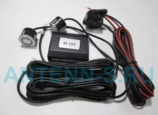 Авто-датчики парковки РТ-2001S   2 датчика/дистанция 0,3-1,8 м/Бипер  silver