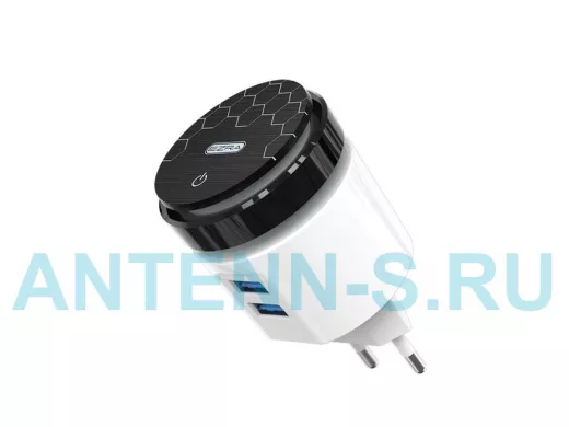 Зарядное устройство с 2-мя USB  EZRA HC28 ЗУ с 2хUSB разъёмами и подсветкой комнаты (5В, 2400mA)