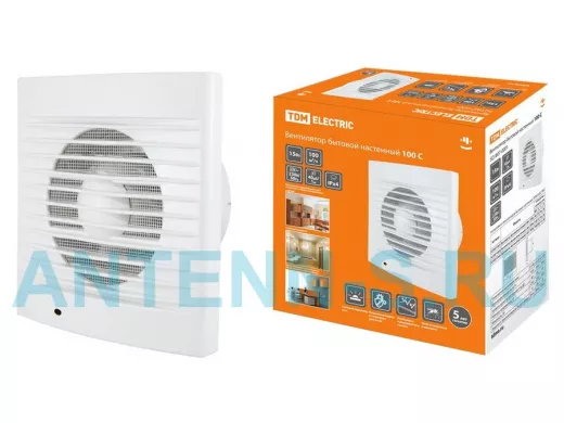 Вентилятор TDM бытовой настенный 100С без обратного клапана КО SQ1807-0001