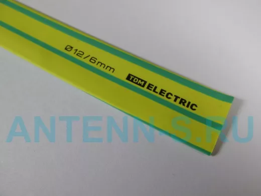 Термоусадка TDM ТУТнг 12/6 желто-зеленая 1м SQ0518-0224