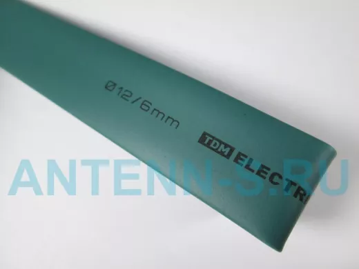 Термоусадка TDM ТУТнг 12/6 зеленая 1м SQ0518-0225