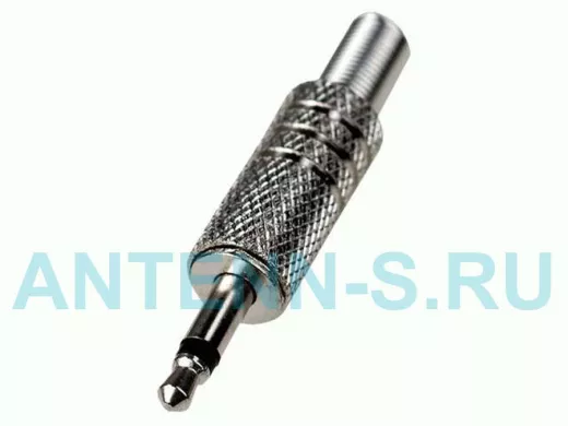 Разъем аудио 3,5мм штекер (моно металл "nikel") на кабель