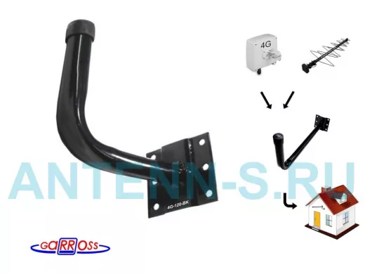 Кронштейн для крепления антенны на стене с вылетом  12см 