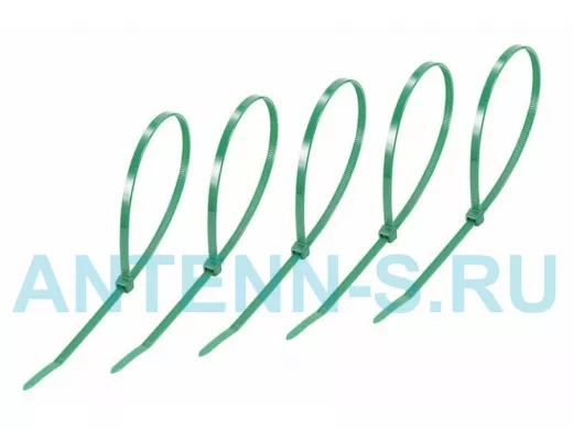 400х5мм кабельный хомут (стяжка нейлонoвая) nylon зеленая (25 шт) REXANT