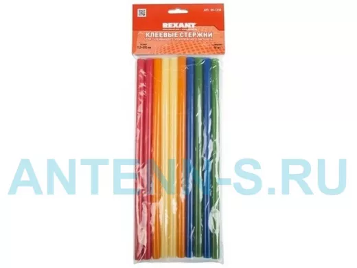 Клеевые стержни, диаметр 11,3мм, длина 270мм, Цветной, REXANT  цена за 1 стержень