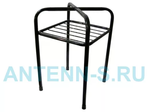 Каркас для табурета с верхней полкой "TABURETTO-15123" ЧЁРНЫЙ с колпачками, 16мм