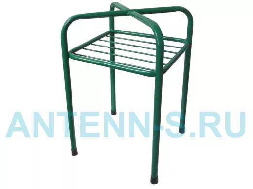 Каркас для табурета с верхней полкой "TABURETTO-15126" ЗЕЛЁНЫЙ с колпачками, 16мм
