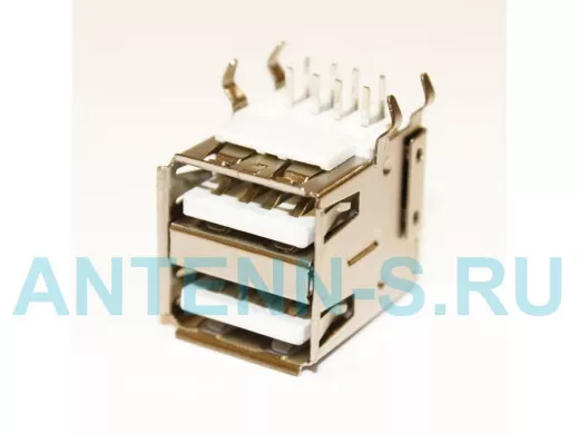 Разъём компьют: гнездо USB-A х 2 на плату, USBA-2J 61906