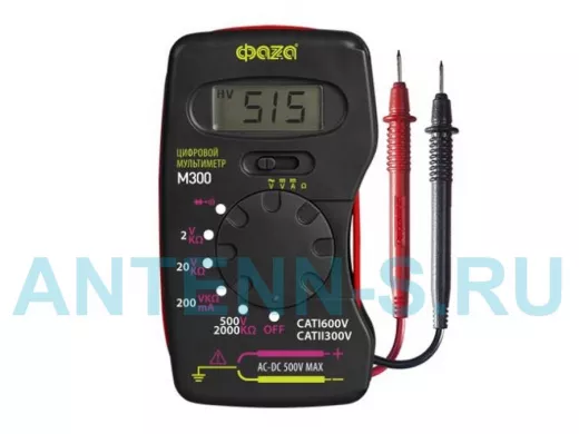 Мультиметр цифровой М300 компактный "карманный", отсек для щупов "ABI-16174"