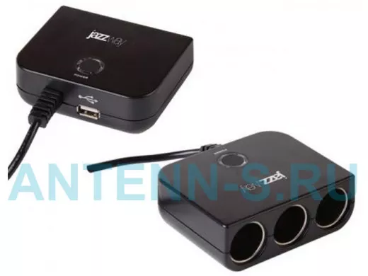 Автомобильный адаптер JAZZway CAS-3USB LED индикатор, предохранитель 15A
