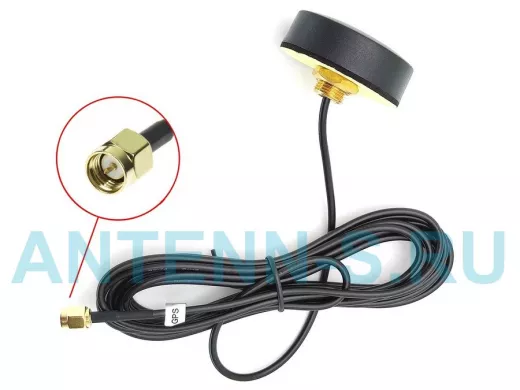 TDS TS-CAA49 антенна GPS+ГЛОНАСС авто (SMA, 28дБ, 3м)