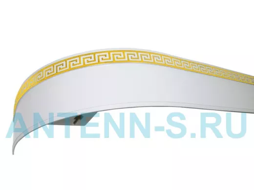 300см карниз ДНК  ЛАБИРИНТ 2 БЕЛЫЙ ЗОЛОТО в индивид. упаковке ультракомпакт