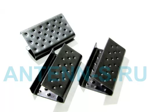 Скрепа 16х0,5 чёрная для полипропиленовой стрепленты шириной 15мм (цена за 1шт, в упаковке 1000 шт)