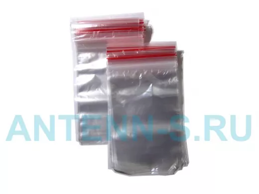 Пакет с защёлкой (замком)   70х100мм "PKT-16645" грипперы с застёжкой Zip-Lock (100шт) (цена за 1шт)