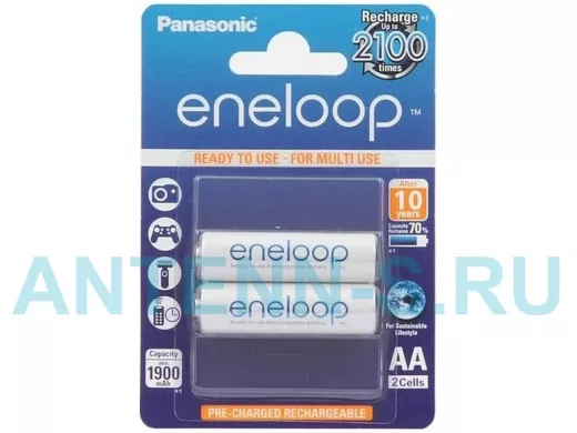 Аккумулятор AA 1900 mAh 1,2В Panasonic Eneloop Pro BK-3MCCE/2BE BL-2  (цена за 1 элемент)