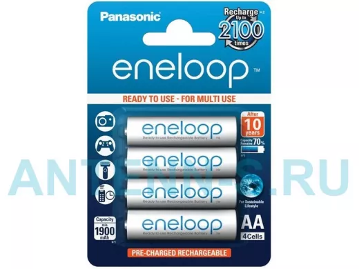 Аккумулятор AA 1900 mAh 1,2В  Panasonic Eneloop Pro BK-3MCCE/2BE BL-4  (цена за 1 элемент)