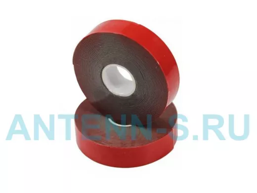 Скотч двухсторонний, красного цвета на серой основе, 20мм, 5метров  R09-6020