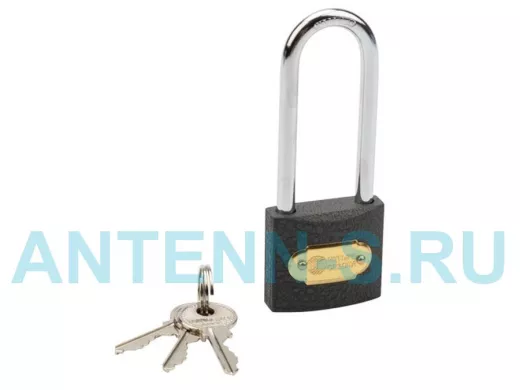 Навесной замок 40 мм чугун длинная дужка "Четыре Сезона" 79-0024