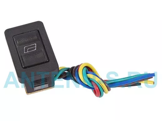 Выключатель (стеклоподъемника) клавишный 12V 20А (6с) (ON)-OFF-(ON) черный с подсветкой и проводом