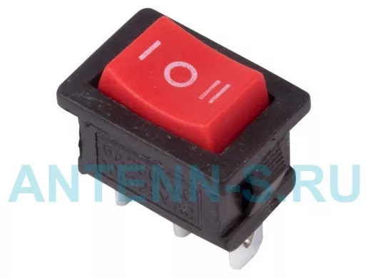 Выключатель клавишный 250V 6А (3с) ON-OFF-ON красный  с нейтралью  Mini  REXANT