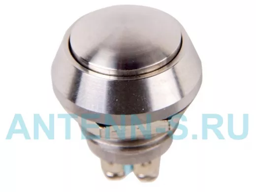 Кнопка  антивандальная диаметр 12мм  Б/Фикс (2с винт) (ON)-OFF сфера  REXANT