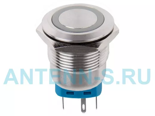 Кнопка  антивандальная диаметр 22мм  12В Фикс (6с) ON-OFF/OFF-ON подсв/зеленая  REXANT