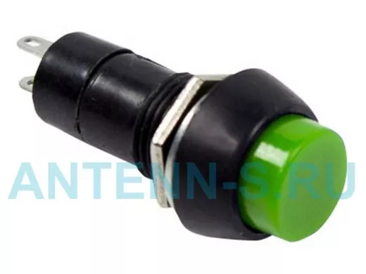 Выключатель-кнопка  250V 1А (2с) (ON)-OFF  Б/Фикс  зеленая  REXANT