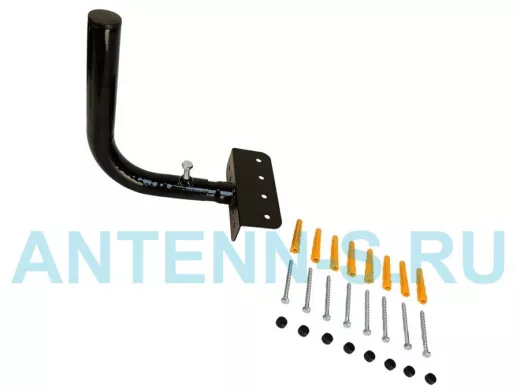 Кронштейн антенный на торец крыши, поворотный, вверх 23 см, 5х15см "ТОРЕЦКРЕП-217377" черный, 32мм