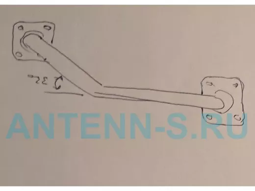 Поручень, угол 35гр, правый, 80см 