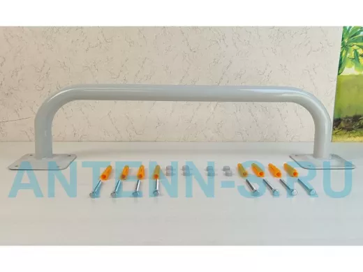 Поручень прямой 60см "ПоручПро-217678" пристенный, для дома и улицы, вылет 16см, серый, диаметр 32мм