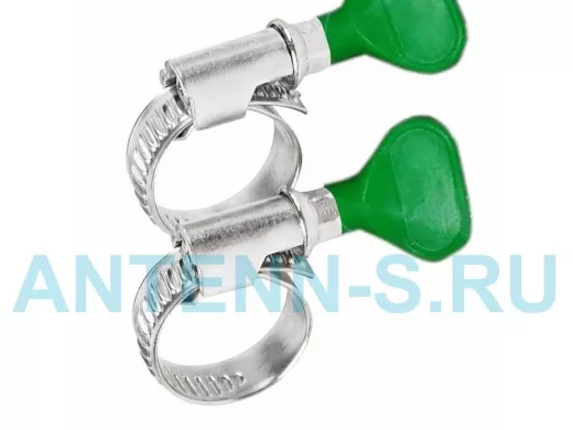 Хомут червячный цинк  16-27 мм с ключом W 