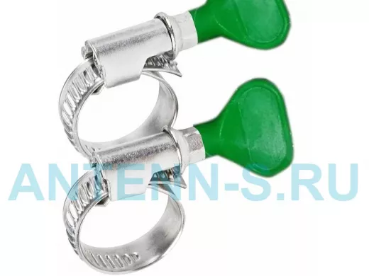 Хомут червячный цинк  32-50 мм с ключом W 