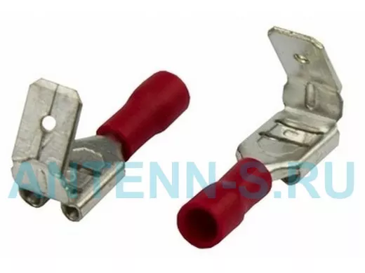 Клемма плоская изолированная гнездо 7.4 мм+штекер - 6.3 мм 0.5-1.5 мм.кв.РПи-О 1.5-(6.3)/РПИо1.5-7.5