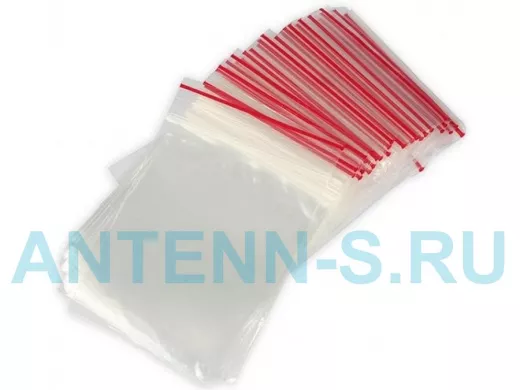 Пакет с защёлкой (замком)  100х150мм "PKT-30959" грипперы с заст Zip-Lock 100шт 35мкм цена за1шт