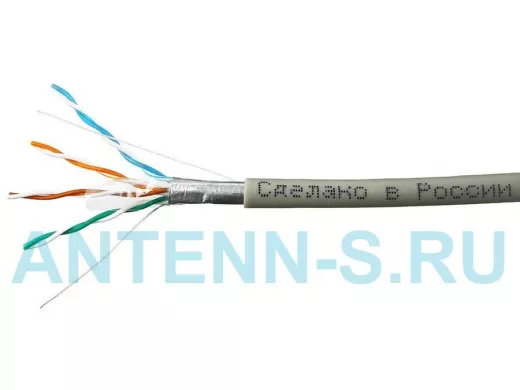 Кабель SkyNet Light FTP indoor 4x2x0,46, медный, FLUKE TEST, кат.5e, однож., 100 м, box, серый CSL-F