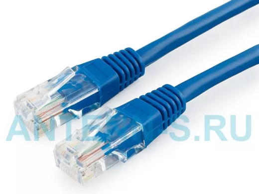 Патч-корд Cablexpert PP10-0.5M/B кат.5e, 0.5м, медный UTP литой, многожильный (синий) PP10-0.5M/B