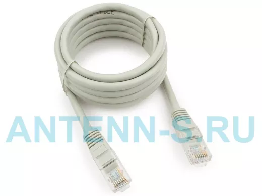Патч-корд Cablexpert PP10-2M кат.5e, 2м, медный UTP литой, многожильный (серый) PP10-2M